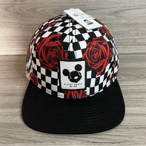 Disney Mickey Mouse X Neff Check Roses Snapback Hat -  Brand New w/Tags